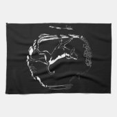 ハウンドドッグタオル狩りドッグアートティータオル キッチンタオル (横)