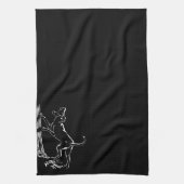 ハウンドドッグタオル狩りドッグアートティータオル キッチンタオル (縦)