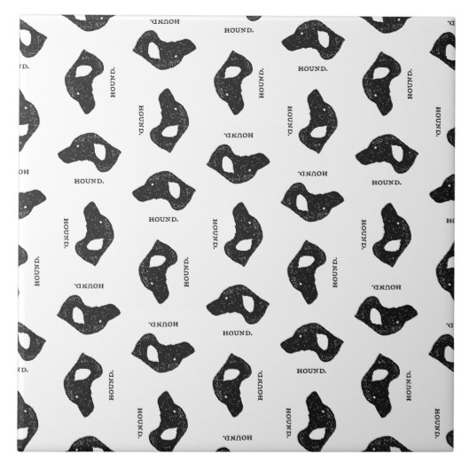ハウンドドッグパターンヴィンテージアカスタムート色 タイル (正面)