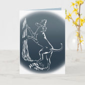 ハウンドドッグ カード 犬の絵のオーダーメイド グリーティングカード (黄色い花)