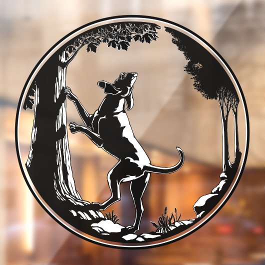 ハウンドドッグ デカール 狩猟犬 アート 窓用ステッカー ウィンドウサイン (シート2)