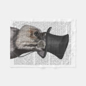 ハウンドフォーマル・ハット・シュナウザー フリースブランケット (正面(横))