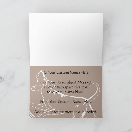 ハウンド犬のカードパーソナライズされたドッグアート挨拶カード カード (内部)