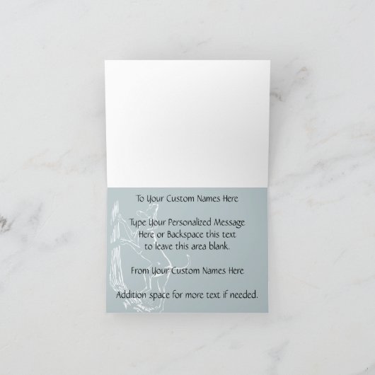 ハウンド犬のカードパーソナライズされたドッグアート挨拶カード カード (内部)