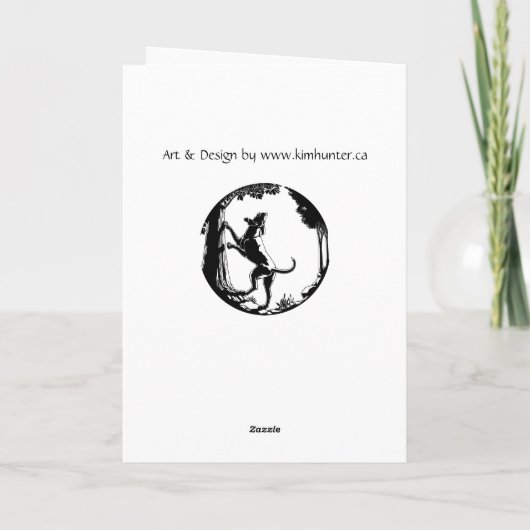 ハウンド犬のカードパーソナライズされたドッグアート挨拶カード カード (裏面)