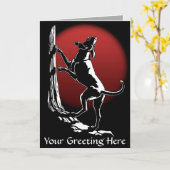 ハウンド犬のカードパーソナライズされたドッグアート挨拶カード カード (黄色い花)