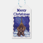 ハウンド犬クリスマスギフトタグ ギフトタグ (正面)