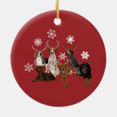 ハウンド〔雄ジカの〕枝角レッド セラミックオーナメント (裏面)