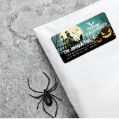 ハウ不気味ス幽霊のよく出るナイトスカイハロウィンアドレス ラベル