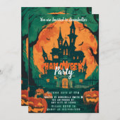 ハウ幽霊のよく出るスジャックオランタンハローウィンパーティ 招待状 (正面/裏面)