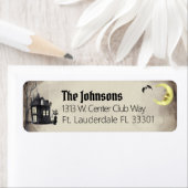 ハウ幽霊のよく出るスハロウィーンブラックキャットアドレス ラベル (インサイチュ)