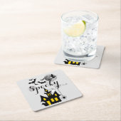 ハウ幽霊のよく出るス飛んでいるウィッチ不気味ハロウィーン スクエアペーパーコースター (インサイチュ)