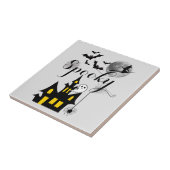 ハウ幽霊のよく出るス飛んでいるウィッチ不気味ハロウィーン タイル (側面)