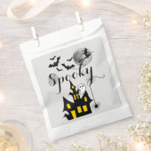 ハウ幽霊のよく出るス飛んでいるウィッチ不気味ハロウィーン フェイバーバッグ (クリップ留めされた状態)