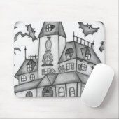 ハウ幽霊のよく出るス&こうもりハロウィーン マウスパッド (マウス)