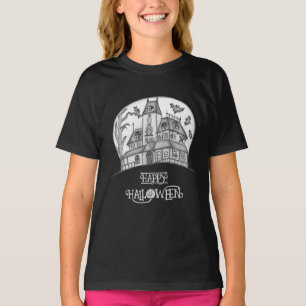 ハウ幽霊のよく出るス&こうもりハロウィーン Tシャツ