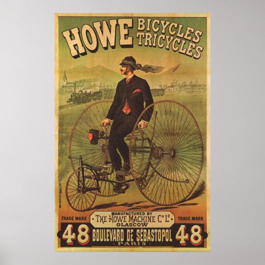 ハウ自転車ヴィンテージ ポスター (正面)