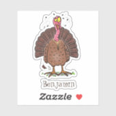 ハエおもしろい漫画のトルコの農業鳥 シール (シート)