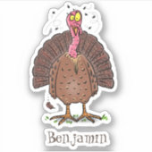 ハエおもしろい漫画のトルコの農業鳥 シール (正面)