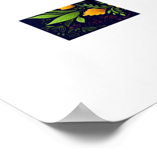 ハエと花を持つグリーンビートルズ ポスター (角)