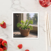 ハエのついたウメボシソウの鉢植え スタンダードカクテルナプキン (インサイチュ)