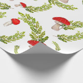 ハエのアガリクスとシダの水彩模様 ラッピングペーパー (角)