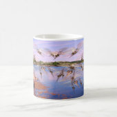 ハエの大群、スカンジナビアのフィヨルド コーヒーマグカップ (中央)