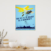 ハエは爆弾魔と同じくらい死ぬ!!- WPA ポスター (キッチン)