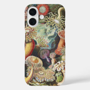 ハエケルのウメボシイソギンチャク 海洋生物 アート コラージュ iPhone 16ケース