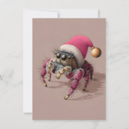 ハエトリグモのユニークで珍しいクリスマスカード シーズンカード
