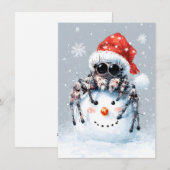 ハエトリグモの雪だるま クリスマスカード (正面/裏面)