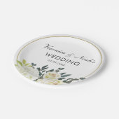 ハエレガントイドランゲア・ホワイト・ローズの結婚フローラ枠 ペーパープレート (アングル)