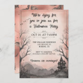 ハエレガントウス幽霊のよく出るアダルトハロウィーン招待状 招待状 (正面/裏面)