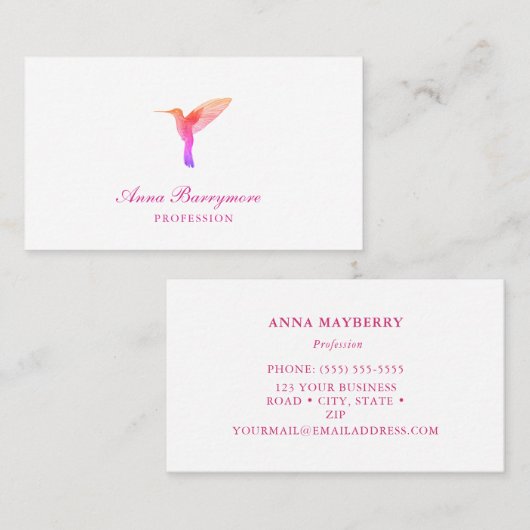 ハエレガントチドリ 名刺 (正面/裏面)