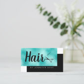 ハエレガントミント·ブルー·シザーズ·ヘアスタイリスト 名刺 (スタンド正面)