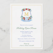 ハエレガントンドホリ色彩の鮮やかズオープンハウスパーティー 箔招待状 (正面)