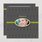 ハエレガントーレキンパターン：グリーン 招待状 (正面/裏面)