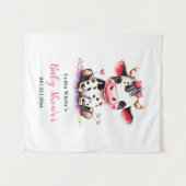 ハオリィ・カウ・ベイビー・シャワー ミニマルな女の子のベイビーシャワー タペストリー (正面(横))