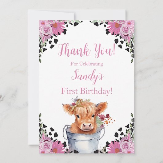 ハオリィ・コー ファーストバースデー ありがとう サンキューカード (正面)