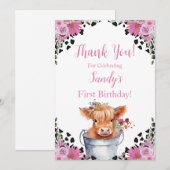 ハオリィ・コー ファーストバースデー ありがとう サンキューカード (正面/裏面)
