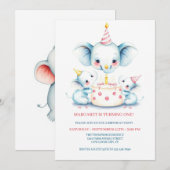 ハオリィ・コー・ボーホー・グリーンハイランド・カウ 1歳の誕生日I 招待状 (正面/裏面)