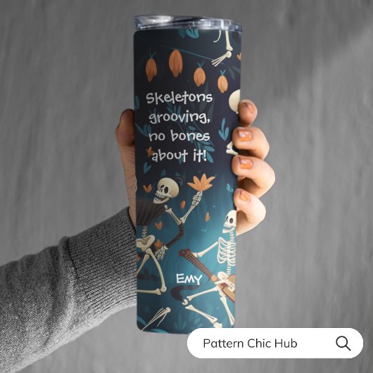 ハカスタマイズロウィーンギフト骨格ダンスおもしろい文字 タンブラー
