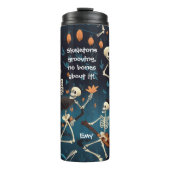 ハカスタマイズロウィーンギフト骨格ダンスおもしろい文字 タンブラー (正面)