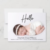 ハカスタムローベビーガールの写真出産発表 マグネット招待状 (正面)