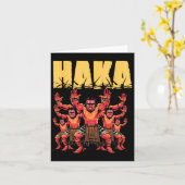 ハカダンスマオリおもしろいニュージーランド文化衣装 カード (黄色い花)