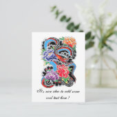 ハカッコいいスの入れ墨をしたオリエンタルスネーク ポストカード (スタンド正面)