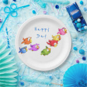 ハカラフルッピ飛んでいるーバード – かわいいスおもしろいズメ  ペーパープレート (パーティー)