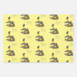 ハカラフルンドグ絵を描ロディアンフィンチ ラッピングペーパーシート