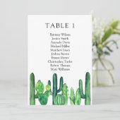 ハカランダの結婚式座席表。グリーンテーブルプラン 招待状 (スタンド正面)