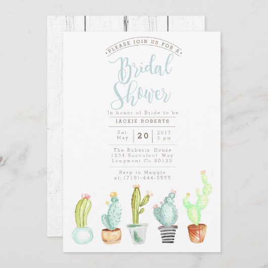 ハカランダ ガーデン | 水彩 結婚前のお祝いの招待状 招待状 (正面/裏面)